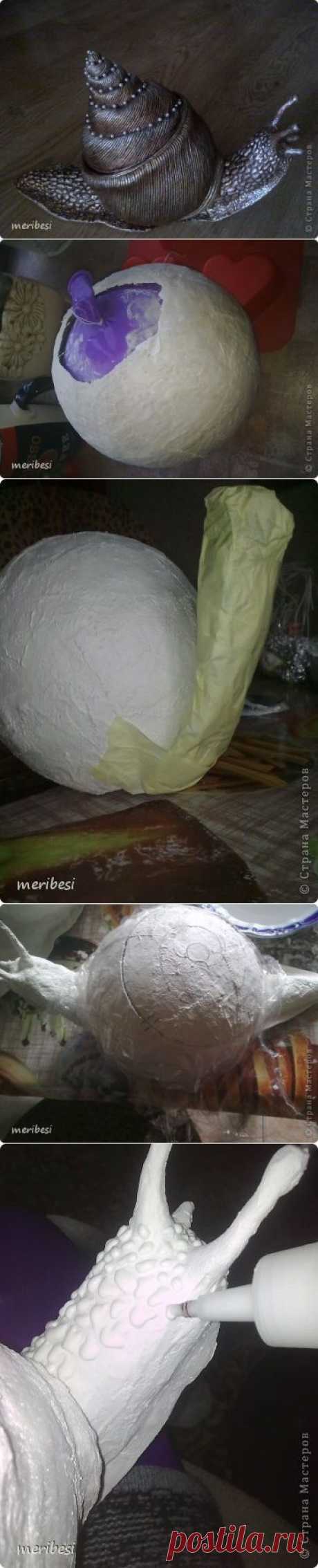 Конфетница УЛИТКА из гипсового бинта. Мастер-класс.