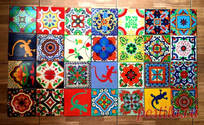 талавера, мексиканская плитка, плитка ручной работы | мексиканская керамическая плитка | Постила