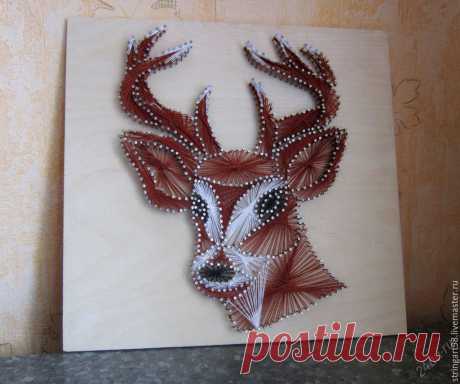 Панно в технике String art "Олень" — купить в Красноярске. Состояние: Новое. Другое (ручная работа) на интернет-аукционе Au.ru