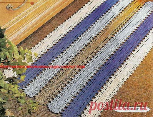 Коврик из полосок крючком. Схема