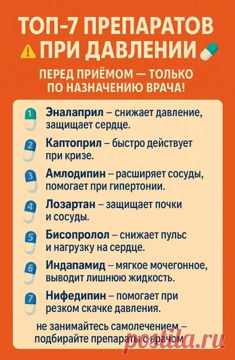 Топ-7 препаратов при давлении