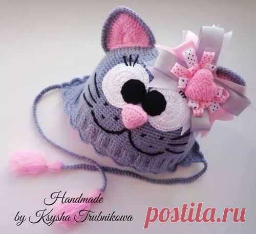 Схема вязания крючком  по вязанию шапки для девочки "Совушка".