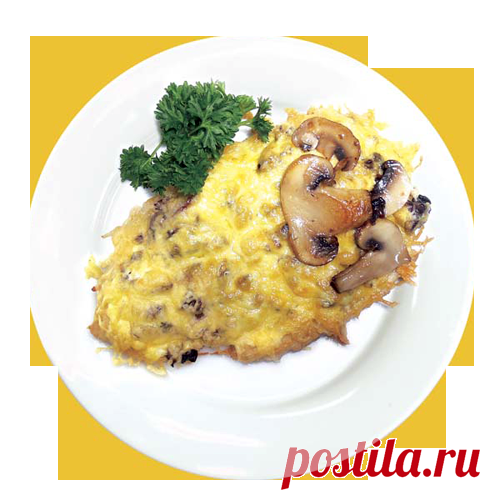 Филе курицы с грибами под сметаной с сыром -