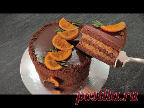 Богатый вкус из доступных продуктов! торт АПЕЛЬСИН в ШОКОЛАДЕ! на праздник!