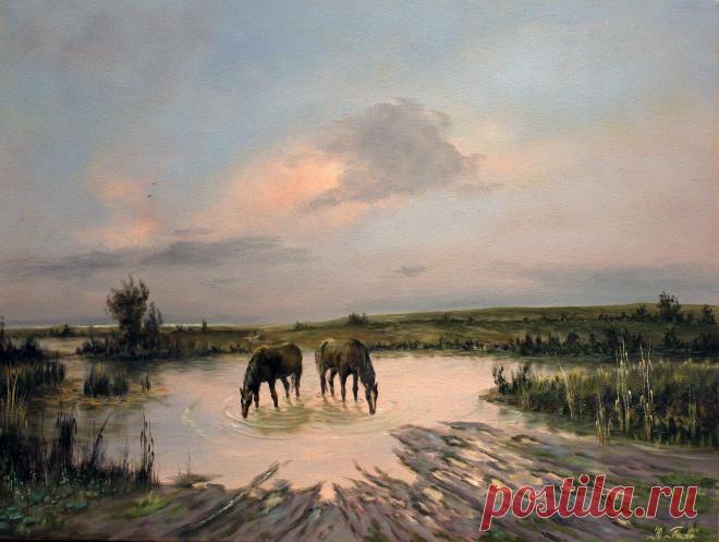 "в паре"масло\холст\подрамник 60х80 \художник Юрий Пацан