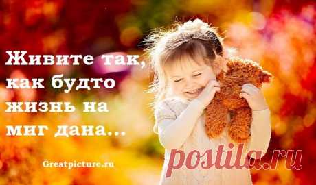 Замечательное стихотворение «Живите так, как будто жизнь на миг дана»