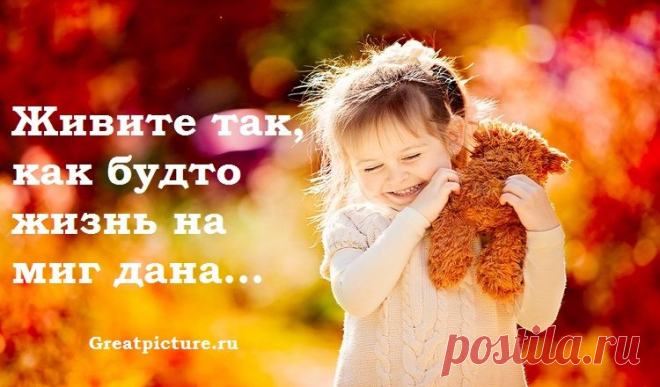 Замечательное стихотворение «Живите так, как будто жизнь на миг дана»