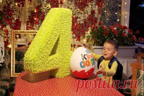 Создаем объемную цифру 4 на день рождения Хочу рассказать вам, как можно своими руками сделать цифру 4 на день рождения ребенку. Для этого не нужно владеть специальными навыками и умениями, необходимо только желание, отличное настроение, необходимые материалы и 18-20 часов свободного времени :) Для изготовления цифры нам понадобятся: картон; карандаш; линейка; малярный скотч; горячий клей; ножницы; канцелярский нож; небольшая веревочка;&hellip;