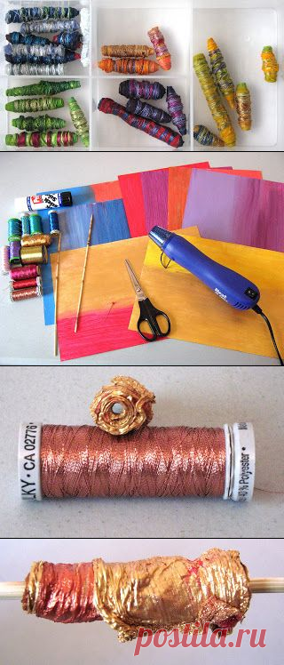 CAROLYN SAXBY MIXED MEDIA TEXTILE ART: Tutorial - Making Beads from Tyvek (Part 1)
