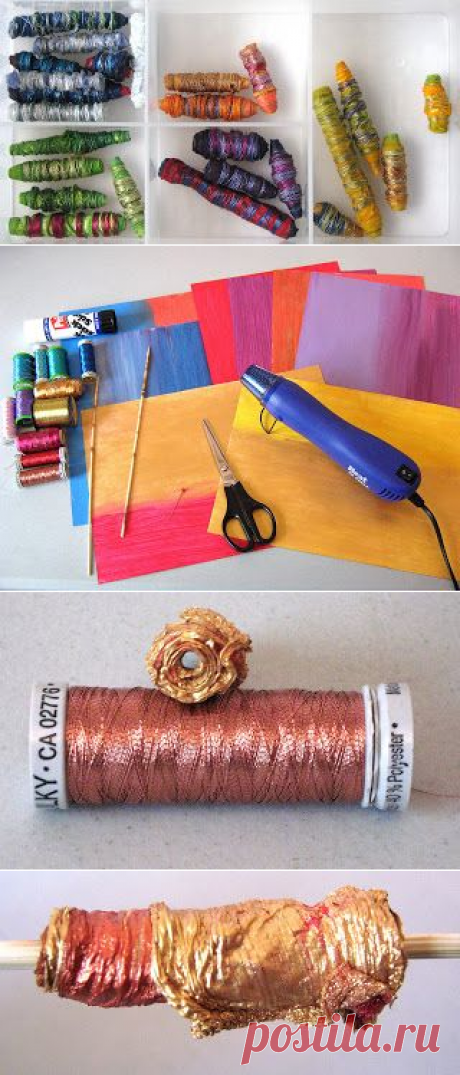 CAROLYN SAXBY MIXED MEDIA TEXTILE ART: Tutorial - Making Beads from Tyvek (Part 1)