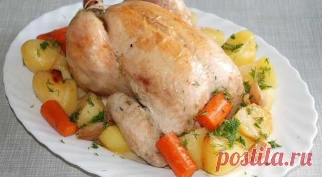 Курица с овощами в рукаве