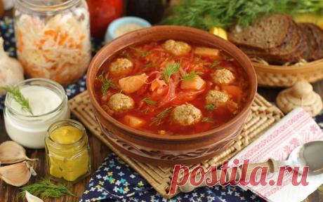 Борщ «Сибирский» с фрикадельками