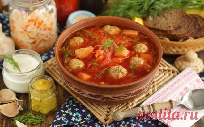 Борщ «Сибирский» с фрикадельками