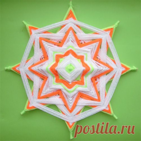 Плетение мандалы из ниток