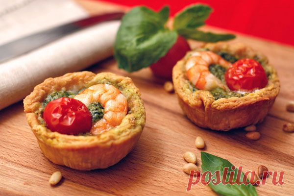 Вкусно и эстетично;)) Тарталетки с песто и креветками — Вкусные рецепты