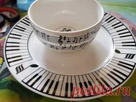 Music Note Plate & Bowl Dinner Set - Artistic Pod