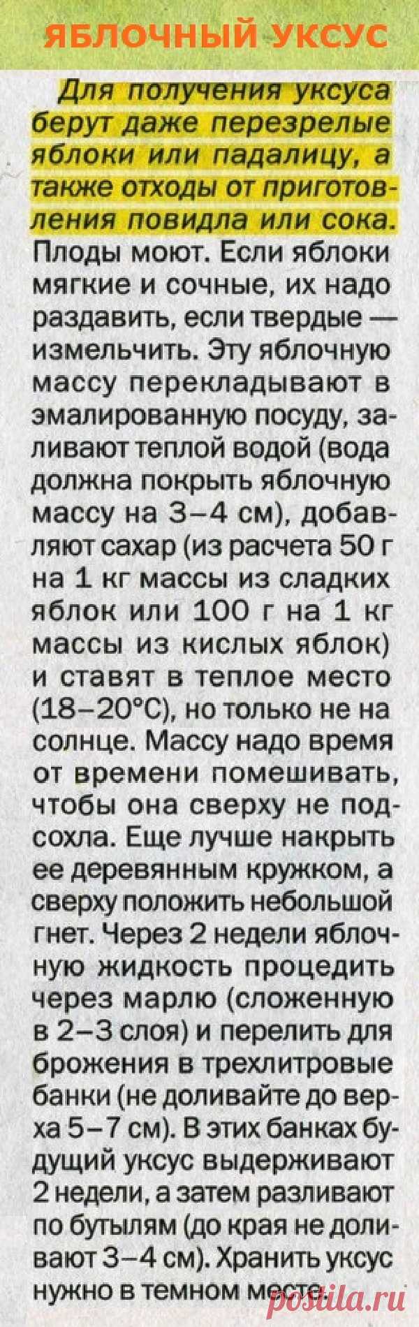 Яблочный уксус - рецепт приготовления