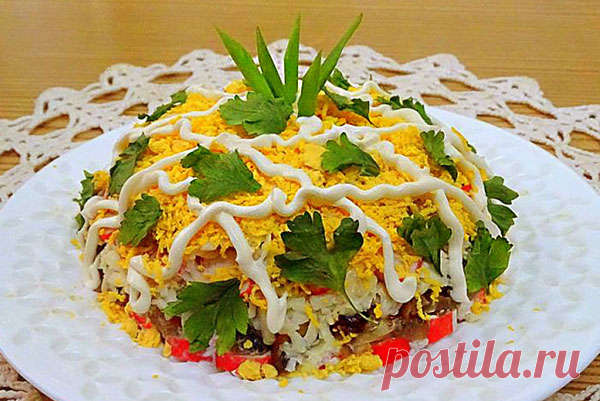 Салат с крабовыми палочками и грибами — Сад Заготовка