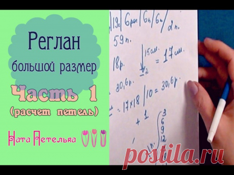 Реглан сверху c вытачками и ластовицей - Большой размер!!(4 части)
