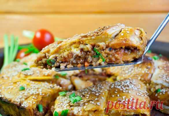 Креатопита, греческий пирог с мясом — Готовим дома