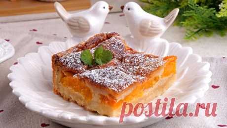 🍑 Открытый Абрикосовый Пирог / Тарт 🥧 Песочный Пирог с Абрикосами и сметанной заливкой 🍑 | Дина, Коллекция Рецептов | Дзен
