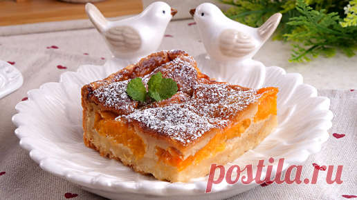🍑 Открытый Абрикосовый Пирог / Тарт 🥧 Песочный Пирог с Абрикосами и сметанной заливкой 🍑 | Дина, Коллекция Рецептов | Дзен