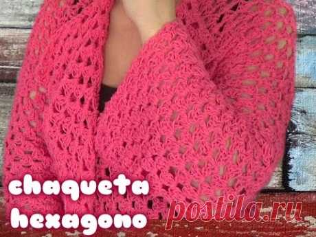 COMO HACER UNA CHAQUETA A CROCHET FACIL CON UN SQUARE DE HEXAGONO