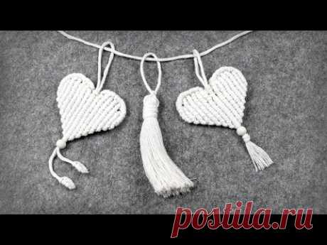 (9) How to Make Macrame Heart using Double Half Hitch Knots - YouTube