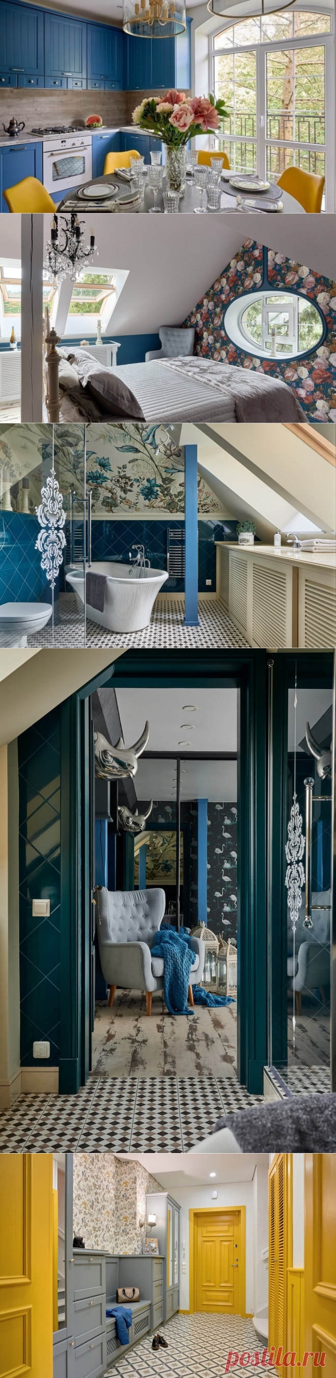 Цвет + искусство: дизайн квартиры в мансарде — INMYROOM