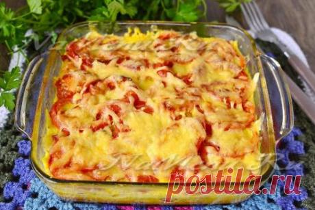 Запеканка из макарон с колбасой и сыром в духовке