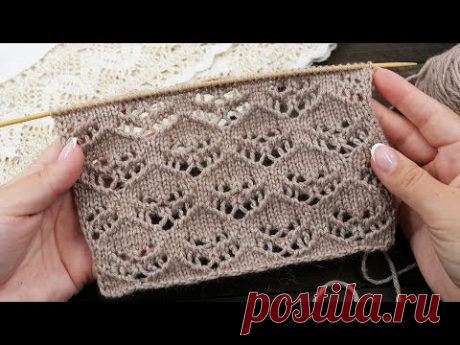 Lase Arches knitting pattern 🥨 Узор «Ажурные арки» спицами