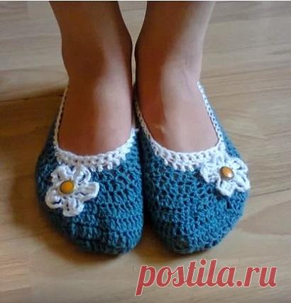 Вязаные балетки крючком. Мастер-класс