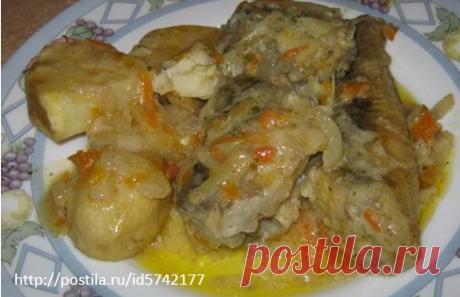 НАВАГА С ОВОЩАМИ В СМЕТАНЕ