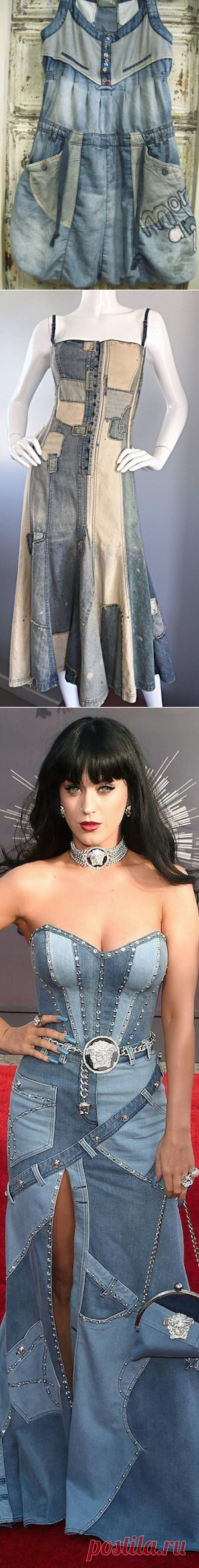 Из старых джинсов стильный сарафан. Идея.