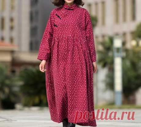 Women Maxi dress, Cotton jujube red dress, Maternity Clothing, Tunic dress 【Fabric】 Cotton Lining Cotton 【Color】  jujube red 【Size】 Shoulder width is not limited Shoulder + Sleeve 70cm / 27 Cuff circumference 27cm/ 11 Bust 120cm / 47 Length 128cm / 50  Have any questions please contact me and I will be happy to help you.