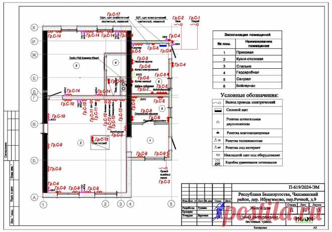 Проект электрики дома пример 1026