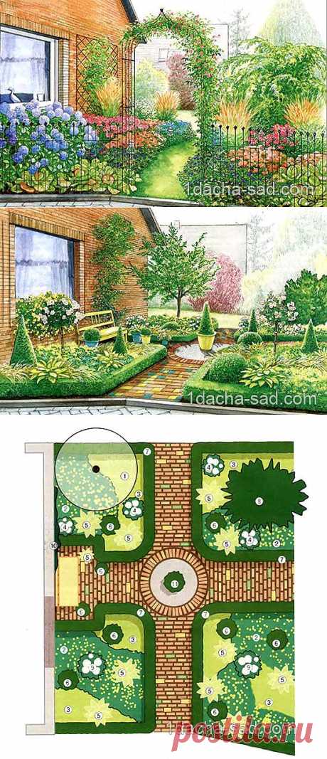 Дизайн палисадника перед домом — два весенних варианта | Дачный дизайн