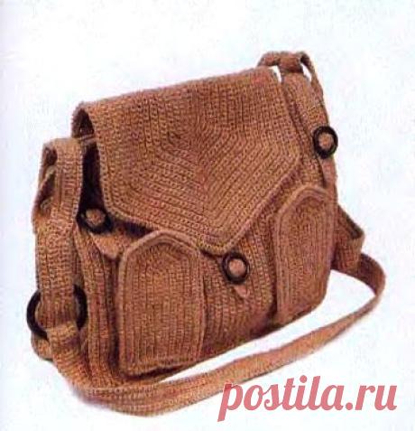 Вязаная сумка крючком с описанием и схемами