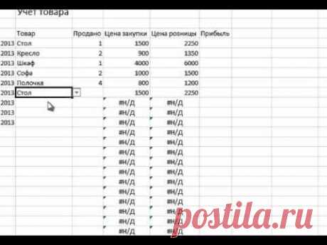Учет товара в Excel - урок о том, как вести учет товара в Excel