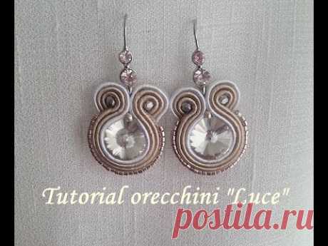 TUTORIAL SOUTACHE orecchini "Luce" - incastonatura cristallo con fili di soutache -