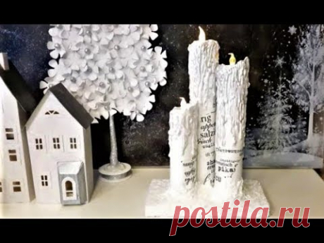 ВИНТАЖНЫЕ СВЕЧИ ИЗ ВТУЛОК...CARDBOARD VINTAGE CANDLES ...