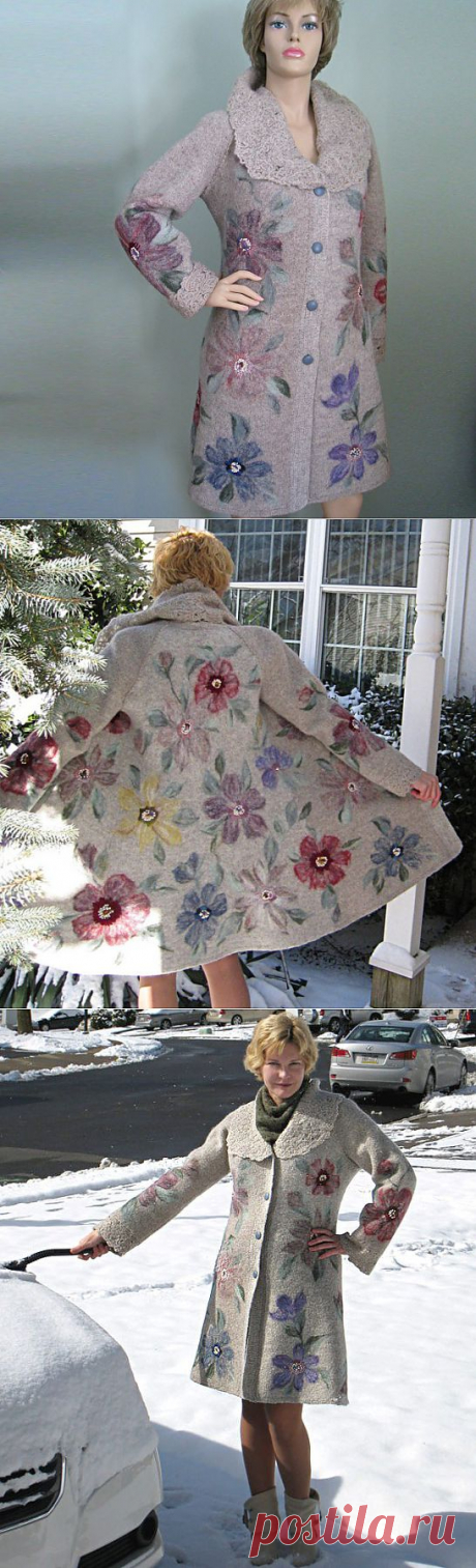 Olga - Артель &quot;Напрасный труд&quot; представляет! Вязано-валяное пальтишко &quot;Floral extravaganza&quot;