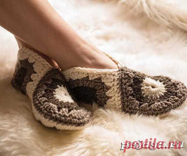 Вязание-крючок-РАЗНОЕ > Уютные домашние следки крючком
