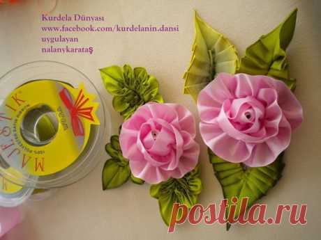 Роза из атласной ленты — Сделай сам, идеи для творчества - DIY Ideas
