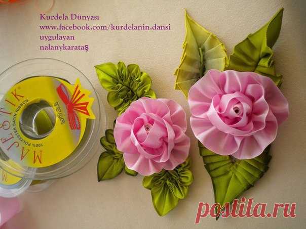Роза из атласной ленты — Сделай сам, идеи для творчества - DIY Ideas