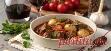 Это густое, бархатное рагу из говядины, тушёное с маленькими луковицами-шалот, красным вином, томатами и пряностями, превращается в настоящее кулинарное волшебство.
Стифадо любят за его глубокий вкус, мягкость мяса и карамельную сладость лука, которая идеально сочетается с кислинкой вина и пряностями Средиземноморья.