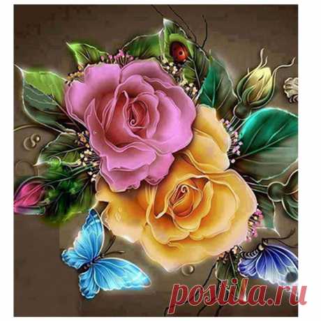 24 узор 5D поделки алмазов картина Вышивка крестом Комплект Алмазный Вышивка мозаика цветочный узор животного Пейзаж картина 30x30 см купить на AliExpress