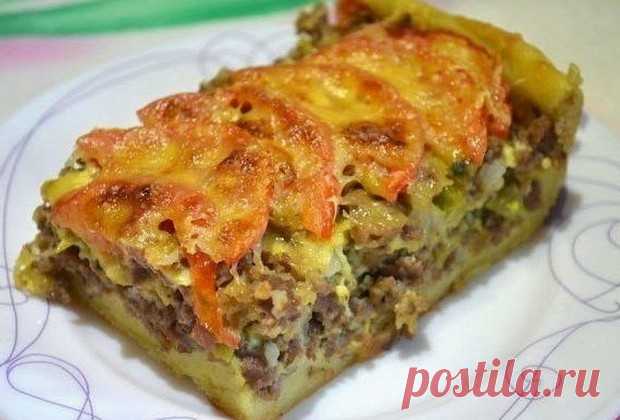 Открытый мясной пирог(картофельное тесто)