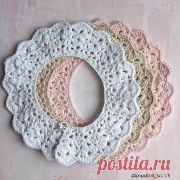 Воротничок, связанный крючком — акцент, который меняет образ