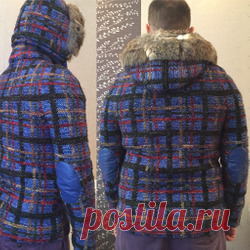 Вязаная куртка в шотландскую клетку